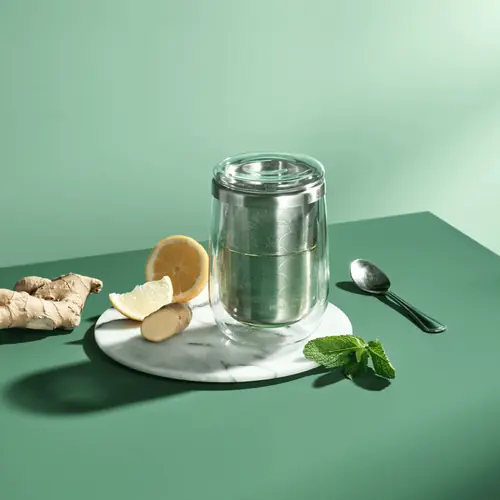 Fusion Glass tea glass with tea infuser