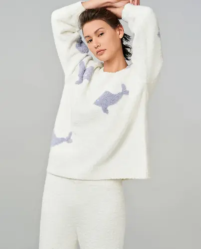 Aimer Crewneck Long Sleeve Pajama Set
