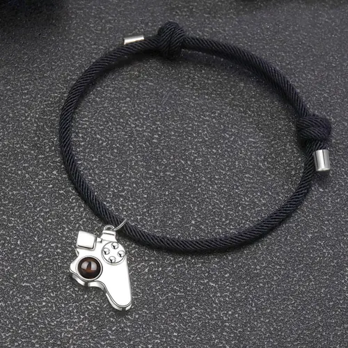 Personalisiert Magnetische Controller Gamer Freundschaftsarmbänder mit bild im Stein – Erinnerungsgeschenk für BFF & Besties