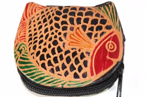 Colorful Fish Leather Coin Purse Small Zipper Wallet