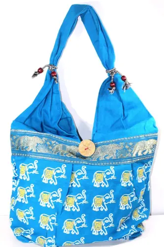 Elephant Jhola Bag Cotton Boho Shoulder Tote Indian