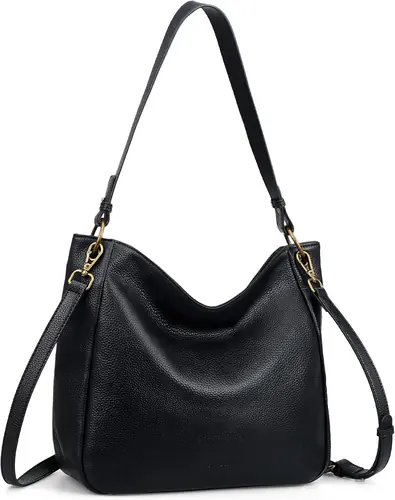 befen Genuine Leather Hobo Crossbody Bags for Women Vintage Leather Purses Soft Handbags Shoulder with 2 Detachable Straps