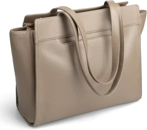 befen Genuine Leather Tote Bag for Women Work, Women's Tote Handbags Leather Shoulder Purses Satchel with Compartment