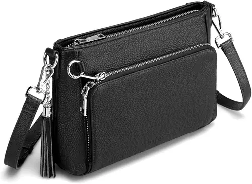 befen Anti Theft Genuine Leather Crossbody Bags for Women Handbags and Shoulder Basg with Built in Wallet RFID Leather Purse