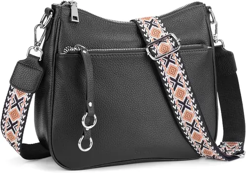 befen Genuine Leather Crossbody Bags for Women Travel Hobo Bags for Women with Adjustable Shoulder Guitar Strap