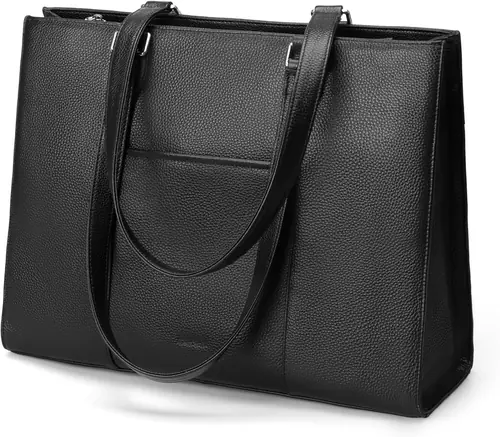 befen Genuine Leather Laptop Tote Bag for Women Work, Womens Totes Purse Shoulder Bags with 15.6" Laptop Compartment Handbags