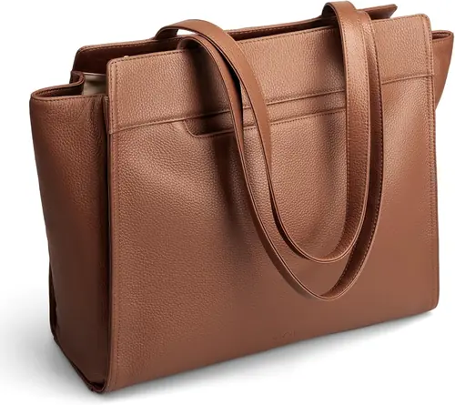 befen Genuine Leather Tote Bag for Women Work, Women's Tote Handbags Leather Shoulder Purses Satchel with Compartment