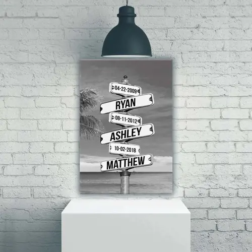[Online Preview]Street Sign Names Premium Canvas Family