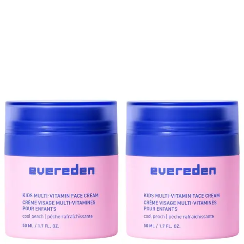 Evereden Kids Face Cream: Cool Peach, 1.7 oz. | Face Lotion | Clean and Non-Toxic Face Moisturizer | Multi-Vitamin Skin Care for Kids | Pack of 2