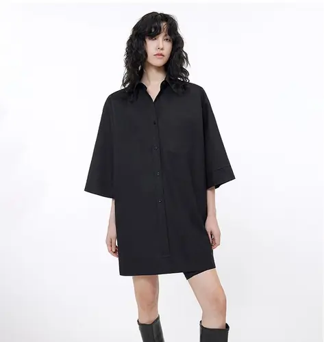 Workplace Siren Style College Style Silhouette Splicing Fashion Design Pullover Shirt