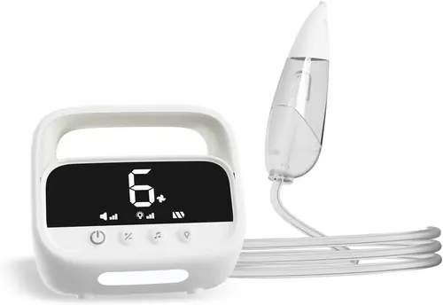 Electric Baby Nasal Aspirator - Powerful Suction for Newborns & Infants, Portable Nose Sucker with Night Light, Anti-Reflux & Storage Bag, White