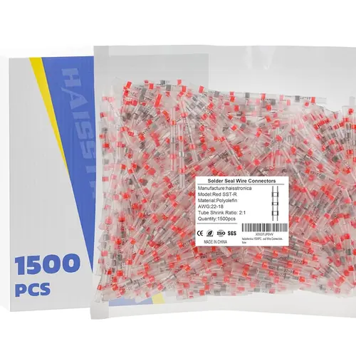 Heat Shrink Solder Seal Wire Connectors For AWG 22-18 - Red 100/500/1500PCS