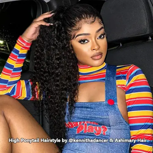 Pre Plucked Deep Wave 360 Lace Frontal Wig with Baby Hair Brazilian Hair