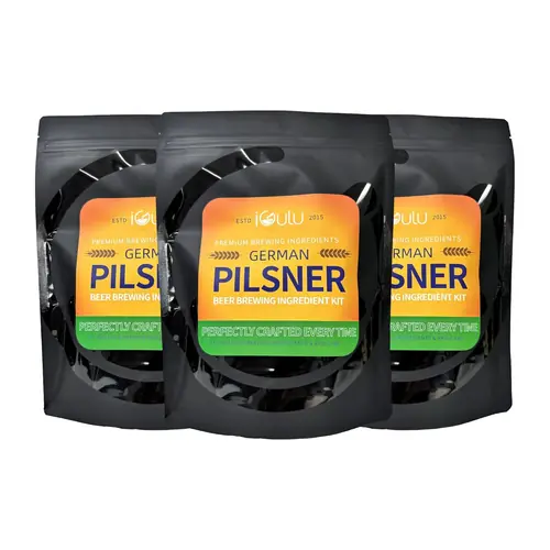 One Gallon Craft Beer Brew Ingredient Kit German Pilsner, ABV: 5~5.5% vol (3-Pack, German Pilsner)