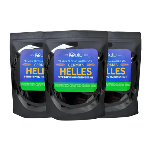 One Gallon Craft Beer Brew Ingredient Kit German Helles, ABV: 5~5.5% vol (3-Pack, German Helles)