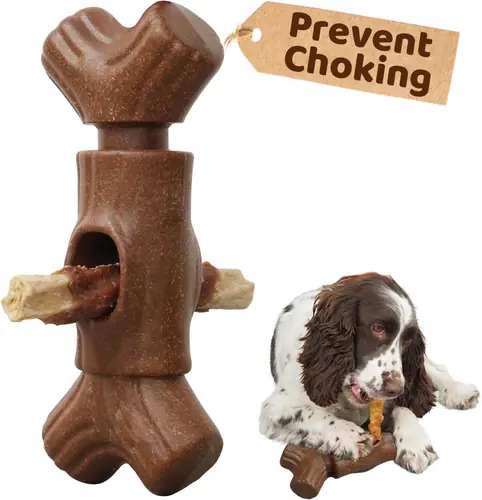 Bully Stick Holder for Dogs - for Aggressive Chewers Treat Chew Holder, Heavy Duty Yak Chew Toy Nylon Bone, Prevent Choking Safety Device for Small Medium Large Dogs, No More Swallowed Ends