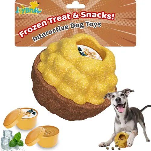 Interactive Dog Toys for Aggressive Chewers, /No Oil Needed/Smooth Screwing Frozen Treat Freezable Dog Puzzle Treat Dispensing Toy to Keep Them Busy for Small Medium Large Breeds