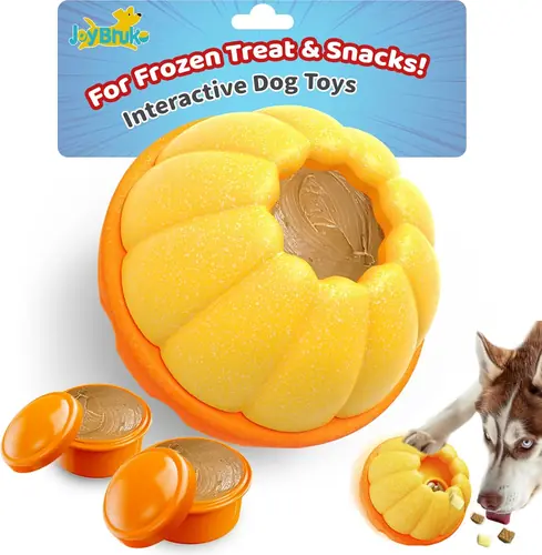 Interactive Dog Toys for Aggressive Chewers, /No Oil Needed/Smooth Screwing Frozen Treat Freezable Dog Puzzle Treat Dispensing Toy to Keep Them Busy for Small Medium Large Breeds