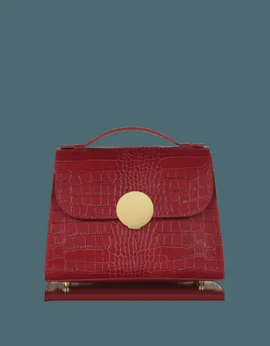 Bombo Croco Top-Handle Satchel Bag