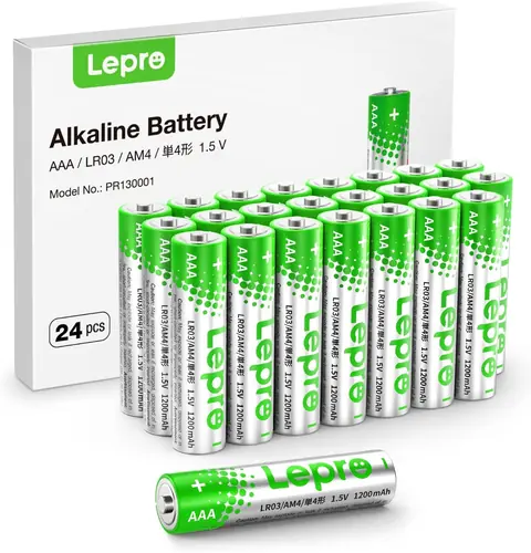 Lepro AAA Alkaline Batteries 24-Count, 1.5 Volt 1200mAh LR03, Long Lasting Power, Holds Power Up to 5 Years, Anti-Leakage, Ideal for Everyday Devices
