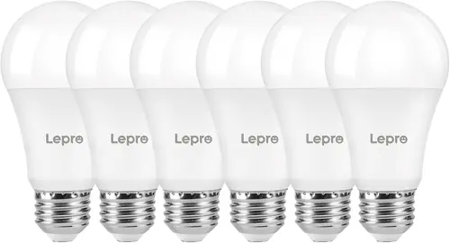 Lepro Dimmable LED Light Bulbs, 100 Watt Equivalent, 14W 1500 Lumens Soft Warm White 2700K LED Bulbs, A19 E26 Standard Base Light Bulb, UL FCC Listed, 15000 Hour Lifetime, 6 Packs