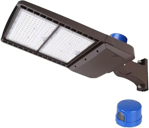 39,000 Lumens 300W LED Street Light with Photocell for Parking Lots, Driveways, Streets. Dusk to Dawn Type III LED Parking Lot Light, 1000W MH Equivalent. DLC/UL Listed