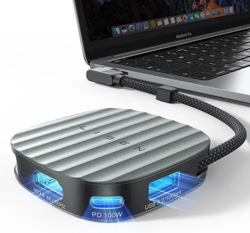 LISEN USB C Hub 10Gbps, 3 in 1 USB-C to HDMI Adapter Type C Adapter Multiport AV Converter with 4K 60Hz HDMI Output C Port, PD 100W Fast Charging and USB A 3.2 Data Port for Monitor Apple MacBook