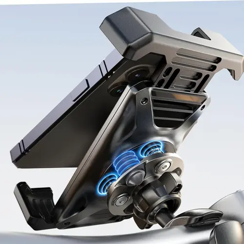 LISEN Motorcycle Phone Mount, Anti Vibration Handlebar Mount for 4.6-7" Smartphones, Compatible with Motorcycle, Bike, Bicycle, Scooter Handlebars