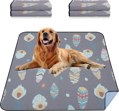 LOOBANI Washable Pee Pads for Dogs,4 Pack Ultra-Absorbent and Leak-Proof Whelping Pads, Non-Slip Reusable Puppy Pads, Waterproof Puppy Training Pads for Playpen, Crate, Housebreak, 18x24in, Gray