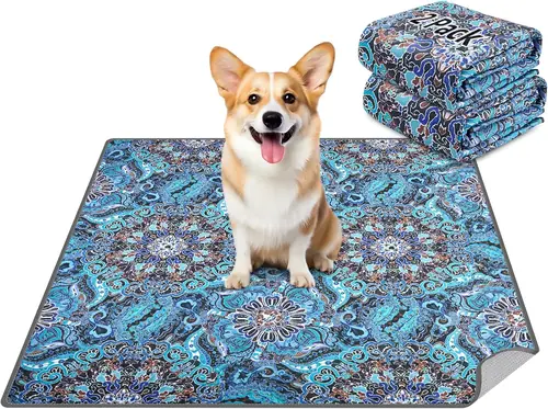 LOOBANI Washable Pee Pads for Dogs, 2 Pack Super Absorbent Reusable Puppy Pads Leakproof Dog Traning Pads, Waterproof Non-Slip Whelping Pad for Floor, Playpen, Crate, Couch-36 x48 (Green)