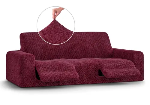 PAULATO BY GA.I.CO. Recliner Sofa Slipcover - 1-Piece Furniture Protector - Form Fit, Machine Washable -VelvetCollection - Burgundy Color