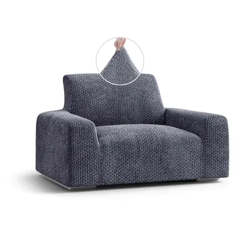 PAULATO BY GA.I.CO. Armchair Slipcovers - 1-Piece Furniture Protector - Form Fit, Machine Washable -VelvetCollection - Grey Color