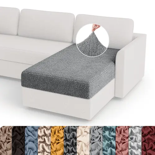 PAULATO BY GA.I.CO. Couch Cushion Cover - 1-Piece Furniture Protector - Form Fit, Machine Washable -MicrofibraCollection - Ash Color