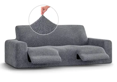 PAULATO BY GA.I.CO. Recliner Sofa Slipcover - 1-Piece Furniture Protector - Form Fit, Machine Washable -VelvetCollection - Grey Color