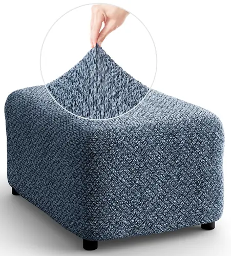 PAULATO BY GA.I.CO. Ottoman Slipcovers - 1-Piece Furniture Protector - Form Fit, Machine Washable -Microfibra PrintedCollection - Venezia Blue Color