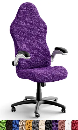 PAULATO BY GA.I.CO. Office Chair Slipcovers - 1-Piece Furniture Protector - Form Fit, Machine Washable -MicrofibraCollection - Purple Color