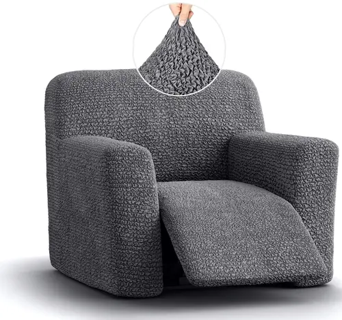 PAULATO BY GA.I.CO. Recliner Chair Slipcover - 1-Piece Furniture Protector - Form Fit, Machine Washable -MicrofibraCollection - Dark Grey Color