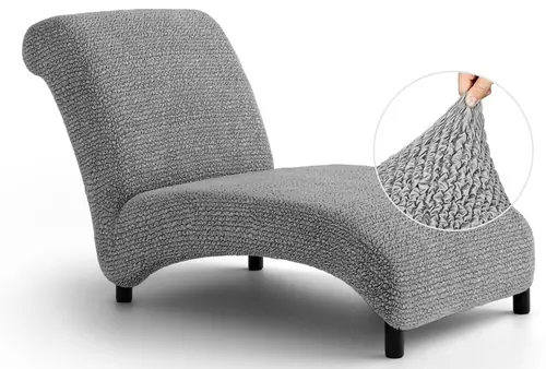 PAULATO BY GA.I.CO. Armless Chaise Lounge Slipcovers - 1-Piece Furniture Protector - Form Fit, Machine Washable -MicrofibraCollection - Ash Color